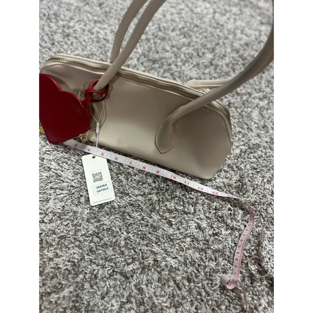 Urban Expressions Oatmilk Cream Handbag with Red Heart Charm 36956A